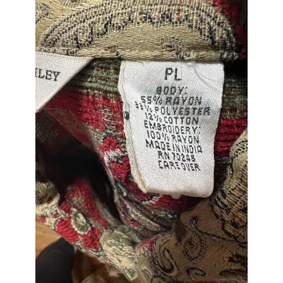 Laura Ashley Petite Women's Brocade Button Down Floral Tapestry Blazer Jacket PS - Picture 7 of 7